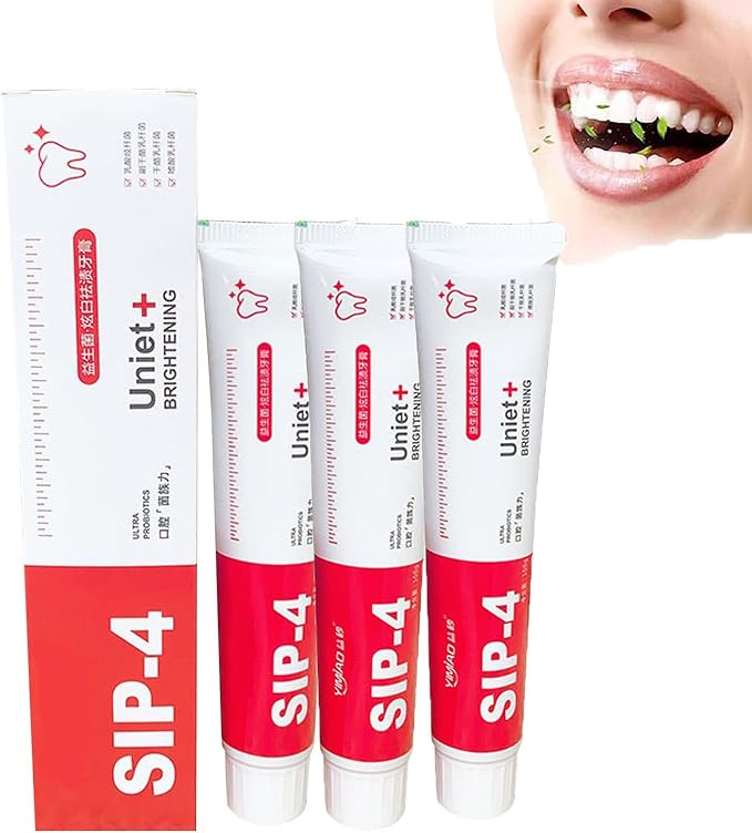 Sip-4 Probiotics Whitening Toothpaste, Stain Remover for Teeth, Deep Stains Toothpaste, Fresh Breath