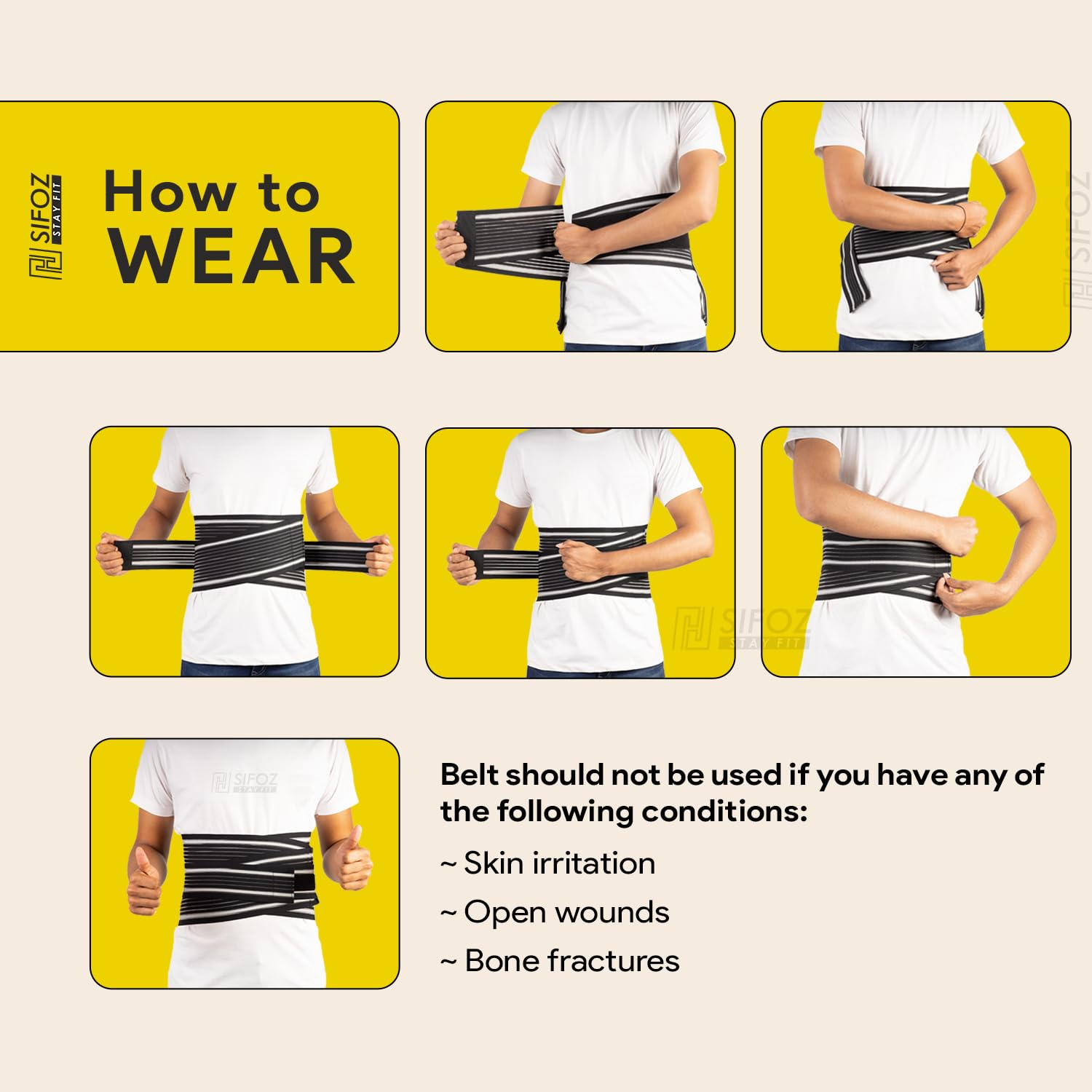 Sifoz Double Strap Lumbar Support Brace for Back Pain Relief for Men & Women