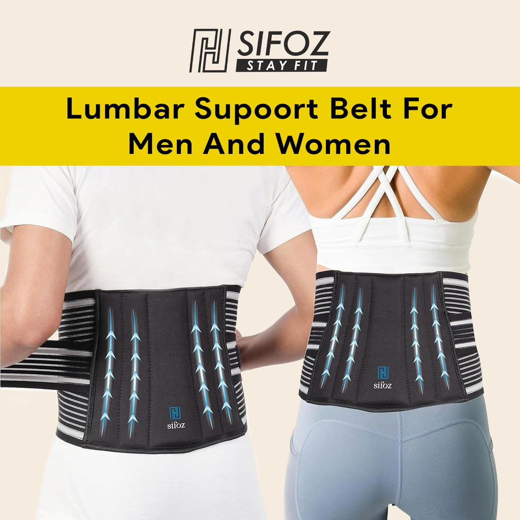 Sifoz Double Strap Lumbar Support Brace for Back Pain Relief for Men & Women