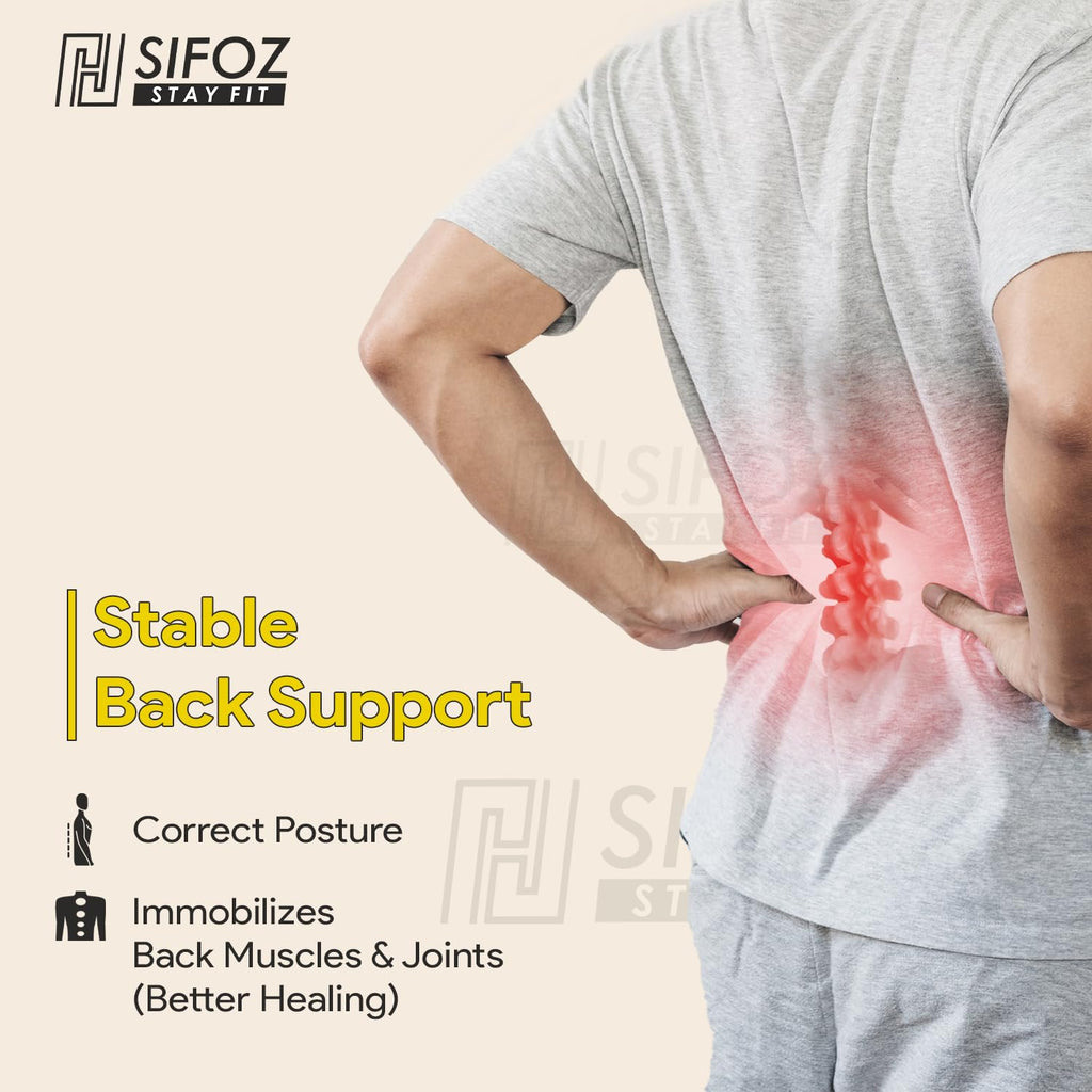 Sifoz Double Strap Lumbar Support Brace for Back Pain Relief for Men & Women